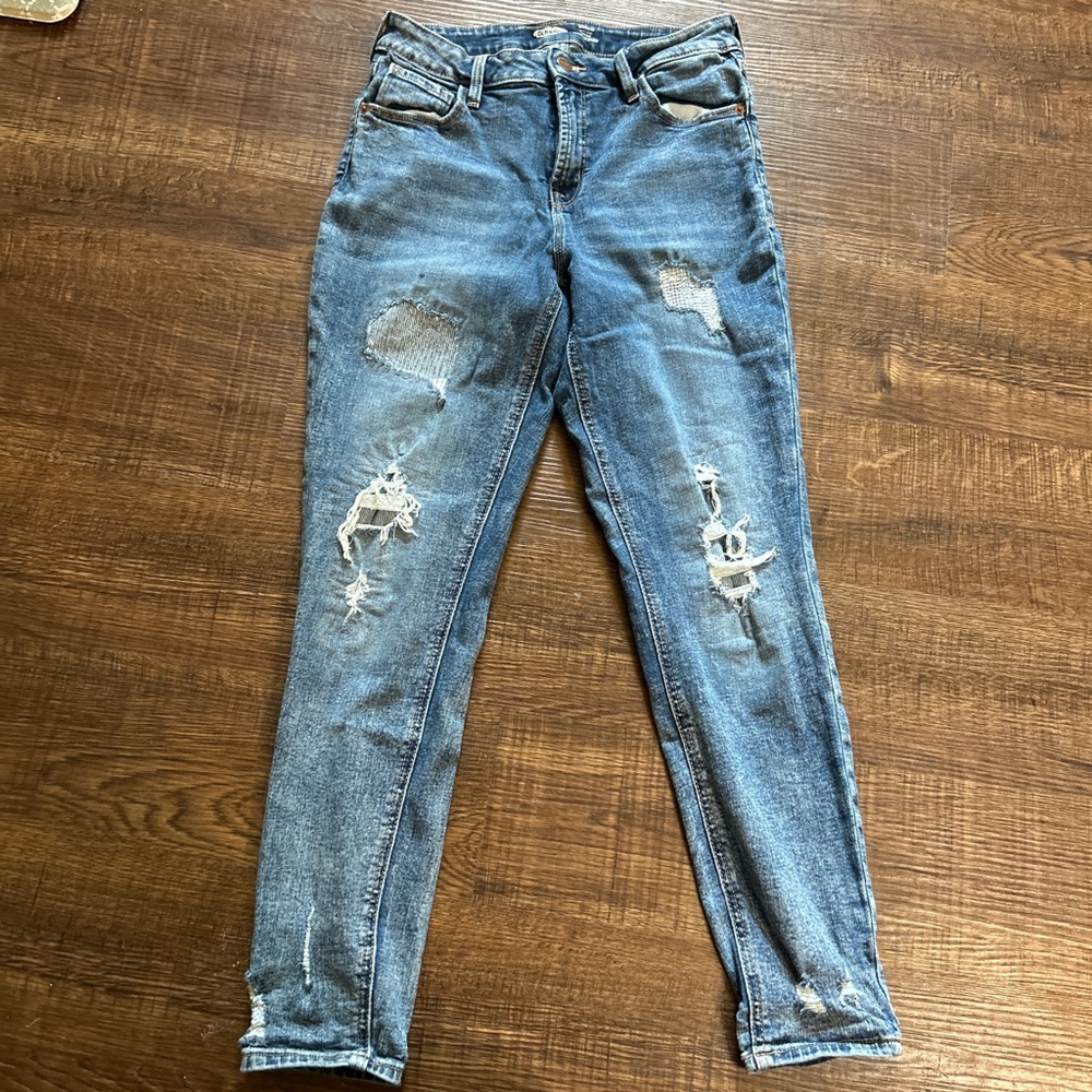 Old Navy Blue Distressed Skinny Jeans